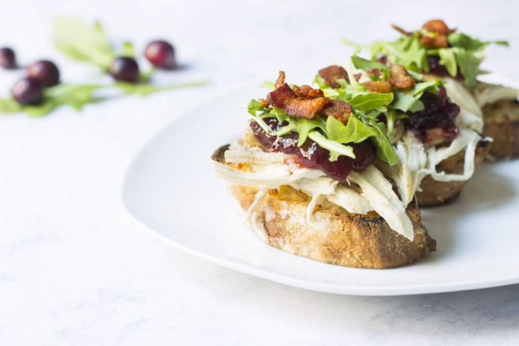 leftover turkey tartines 