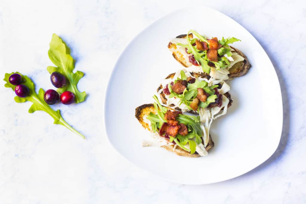 leftover turkey tartines 