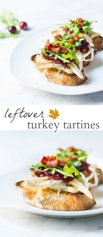 leftover turkey tartines 