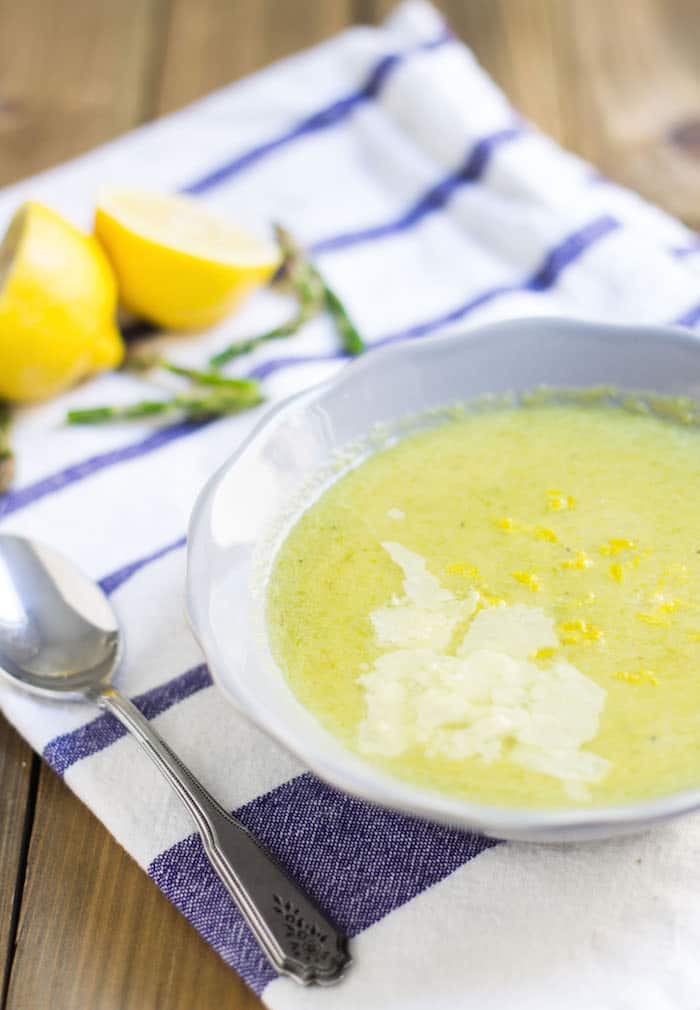 Crème d'asperges: creamy asparagus soup via MonPetitFour.com