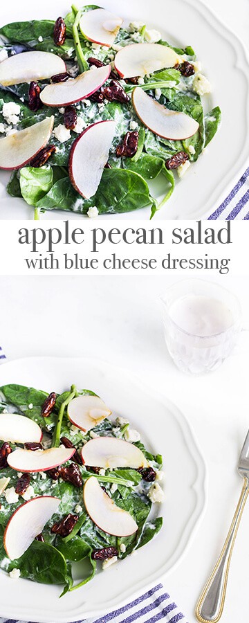 Apple Pecan Salad with Blue Cheese Dressing. Recipe via MonPetitFour.com