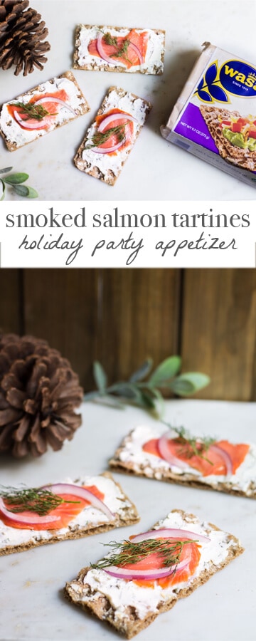 Smoked Salmon Tartines: the perfect Holiday appetizer! Recipe via MonPetitFour.com