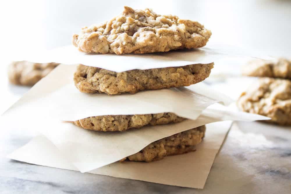Oatmeal Cookies stacked on top of each other
