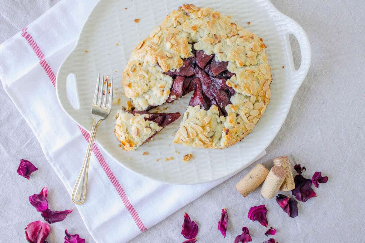 red wine apple pear galette