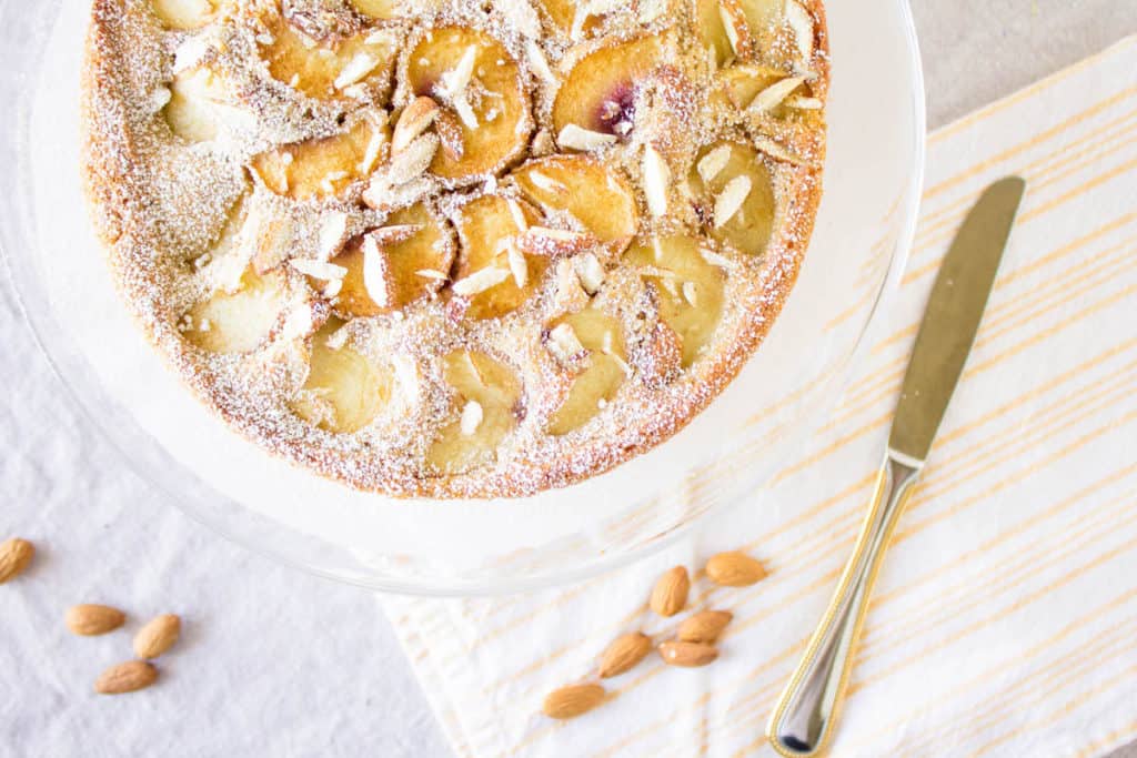 peach almond cake