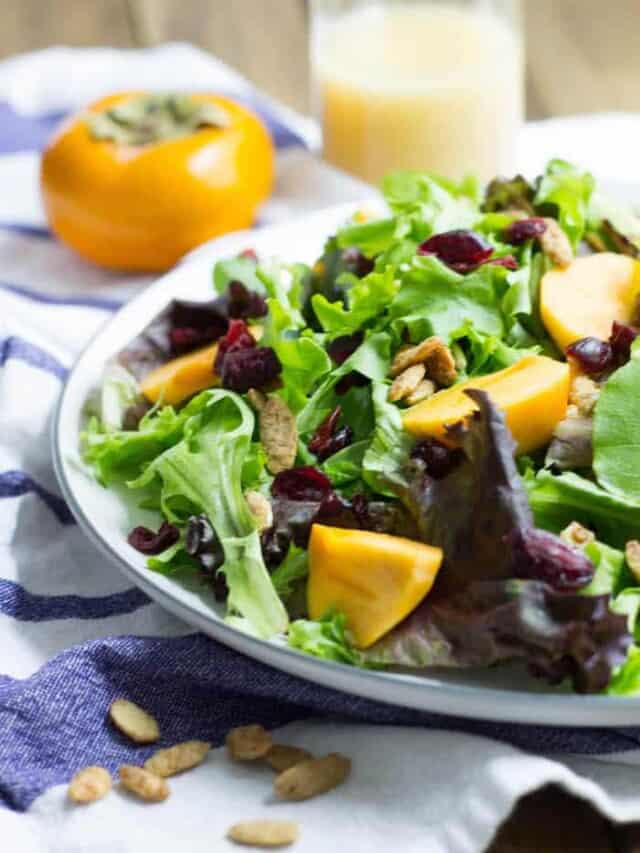 Persimmon Harvest Salad with Maple Vinaigrette