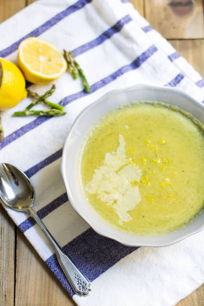 Crème d'asperges: creamy asparagus soup via MonPetitFour.com