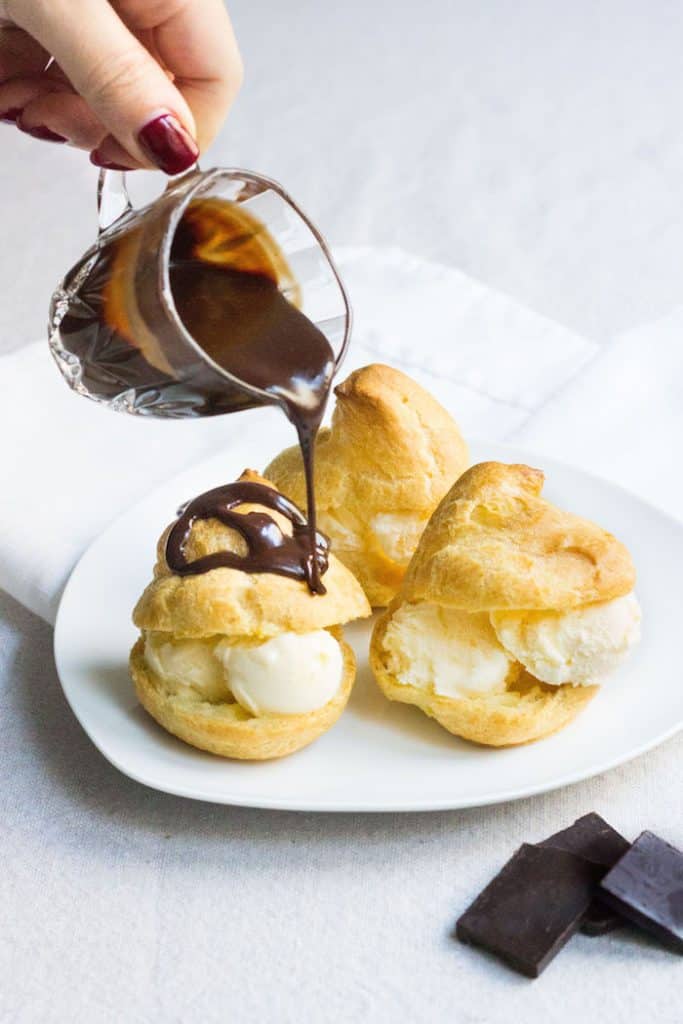 Profiteroles Recipe Cream Puffs with Chocolate Sauce Mon Petit Four
