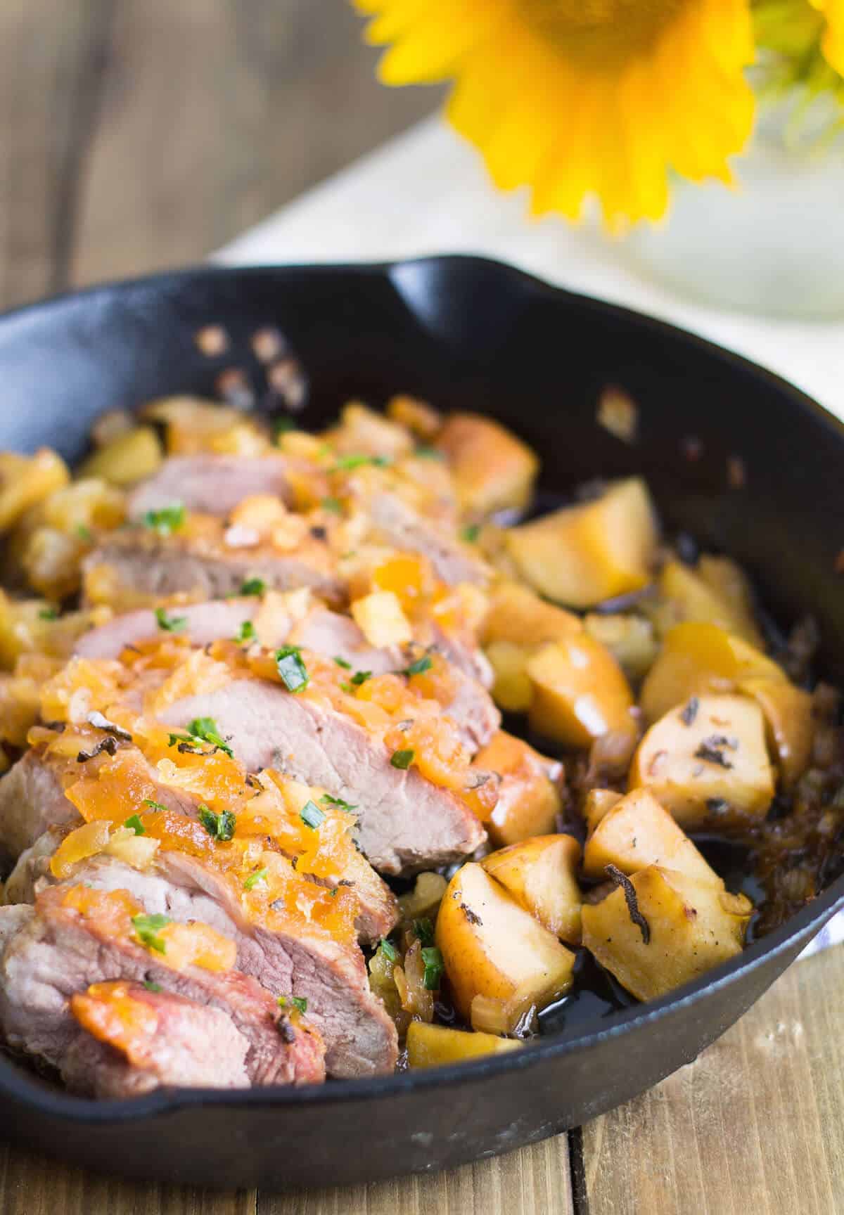 Apple Glazed Pork Tenderloin (Filet de porc aux pommes) Mon Petit Four®