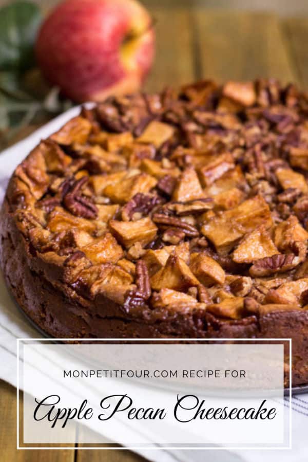 Apple Pecan Cheesecake Recipe via MonPetitFour.com