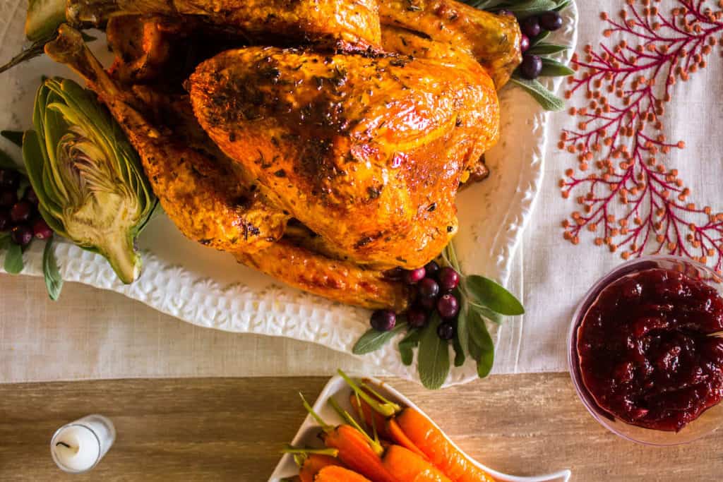 Saffron Herbed Turkey: A flavorful, juicy turkey infused with French herbs and delicate saffron. Recipe via MonPetitFour.com