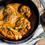 Chicken in Mustard Sauce: A French, one-pot meal that's warm, comforting, and absolutely scrumptious! Recipe via MonPetitFour.com