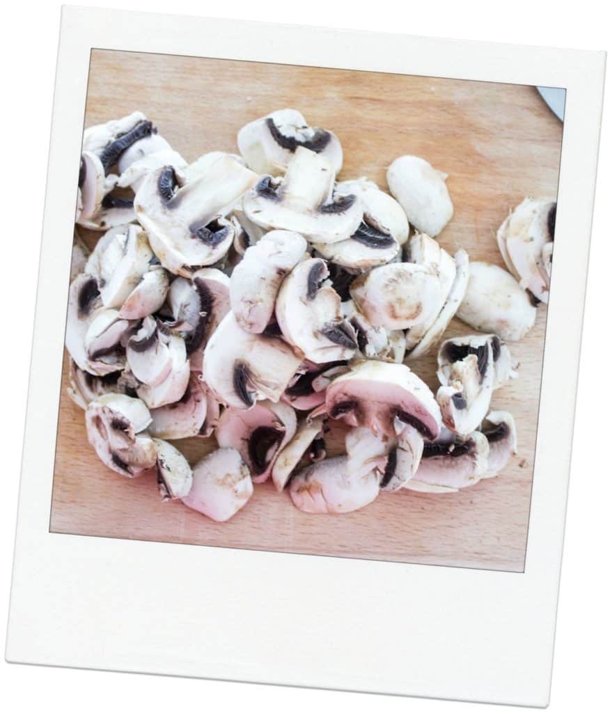 Chicken Fricassee: a one-pot chicken dinner made with mushrooms, tarragon, and a cream sauce. Easy weeknight dinner! Recipe via MonPetitFour.com