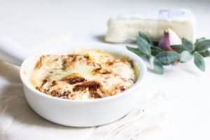 Tartiflette: the ultimate cheesy potato bake with bacons and creamy brie! Recipe via MonPetitFour.com