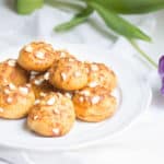 Chouquettes: pastry puffs topped with pearl sugar. Recipe via MonPetitFour.com