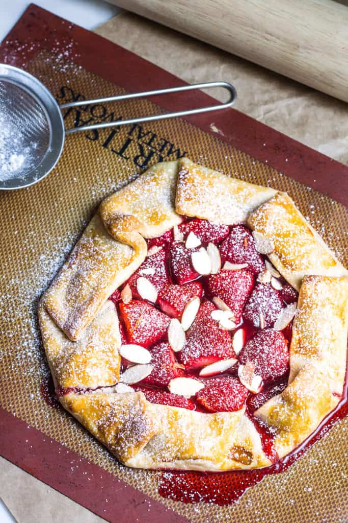 Strawberry Galette: a rustic, French strawberry pie. So easy and so delicious! Recipe via MonPetitFour.com