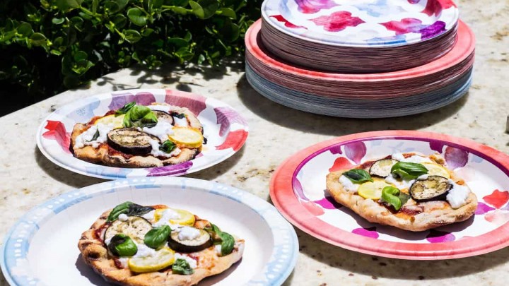 Grilled Pizza with Eggplant and Goat Cheese - Mon Petit Four®