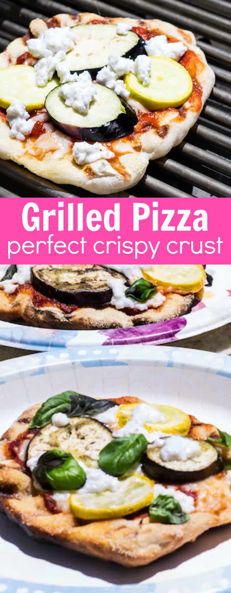 Grilled Pizza: personal size pizza made on the grill and topped with summer veggies! Recipe via MonPetitFour.com