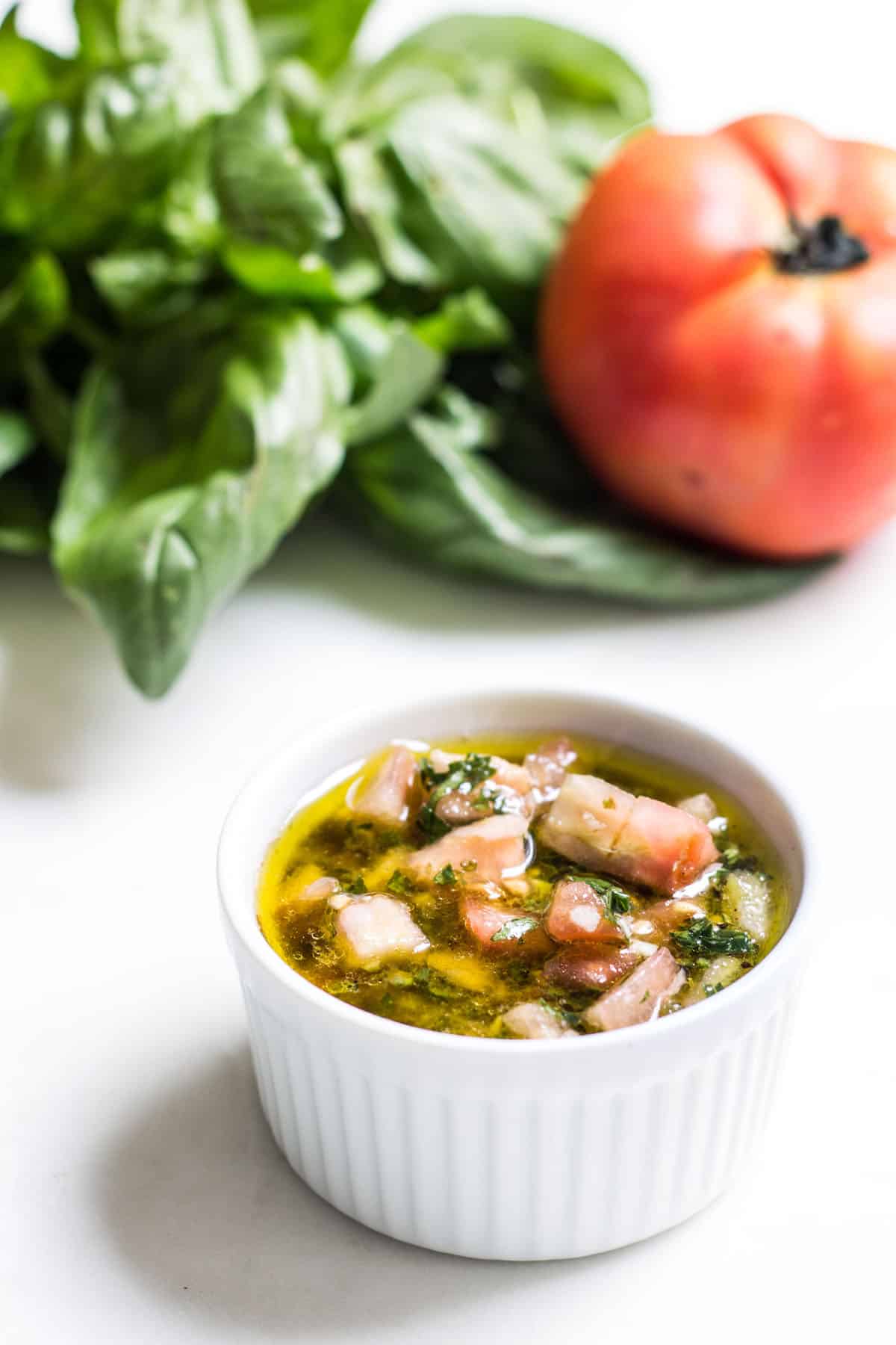 Sauce Vierge: a tomato-basil sauce perfect for seafood or using as a topping for bruschetta. Recipe via MonPetitFour.com