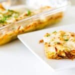 Easy Beef Lasagna serving via Mon Petit Four