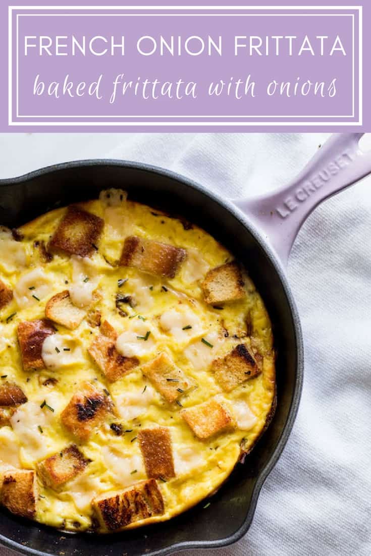 Baked Frittata with Onions (French Onion Frittata) via MonPetitFour.com
