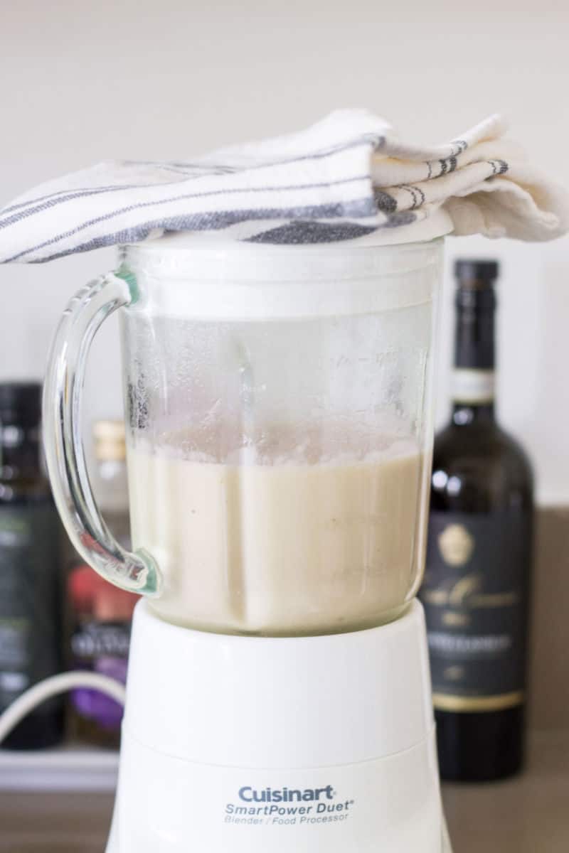 leek soup puréed in blender