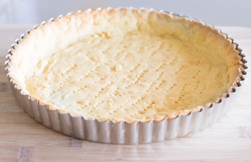 Pâte Sucrée in a tart pan
