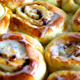 homemade cinnamon rolls close-up image