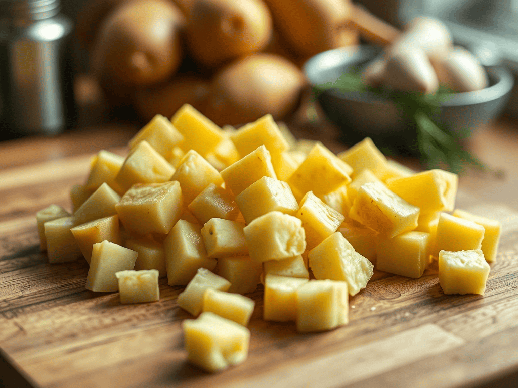 potatoes cut into small cubes