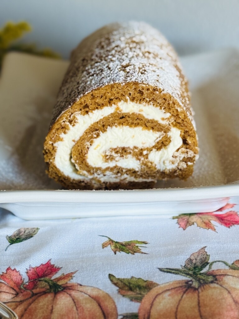 pumpkin roulade spiral close up