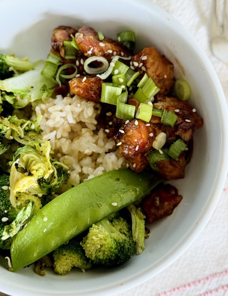 salmon bowl recipe up close view
