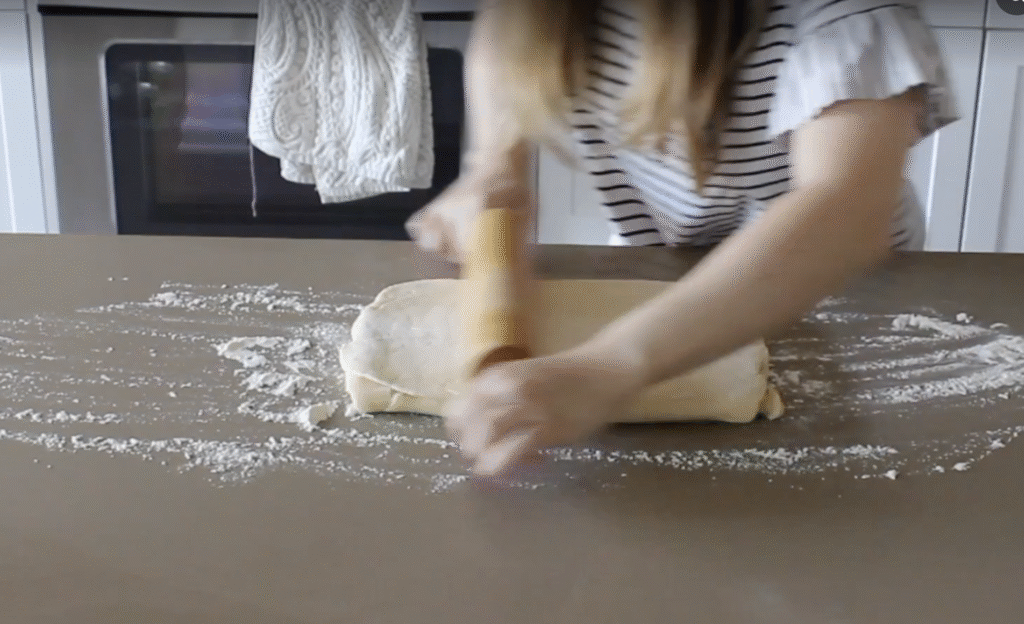 laminating croissant dough