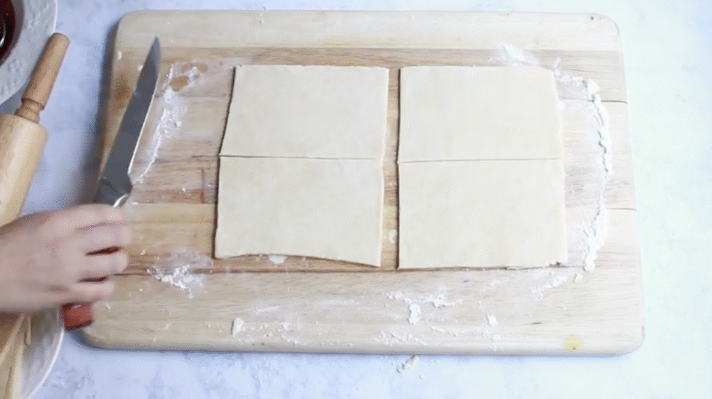 rough puff pastry cut up