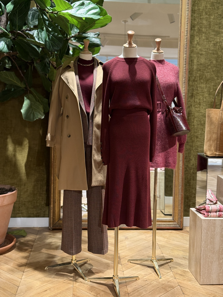 basic french wardrobe items on mannequins