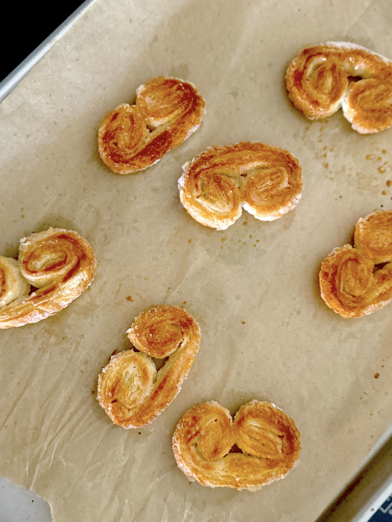 palmiers on a baking sheet